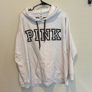 PINK L Victoria's Secret Light Oatmeal Hoodie